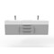 Castello Usa Amazon 60" Wall Mounted Gray Vanity With White Top And Brushed Nickel Handles CB-MC-60G-BN-2056-WH - alternate 1